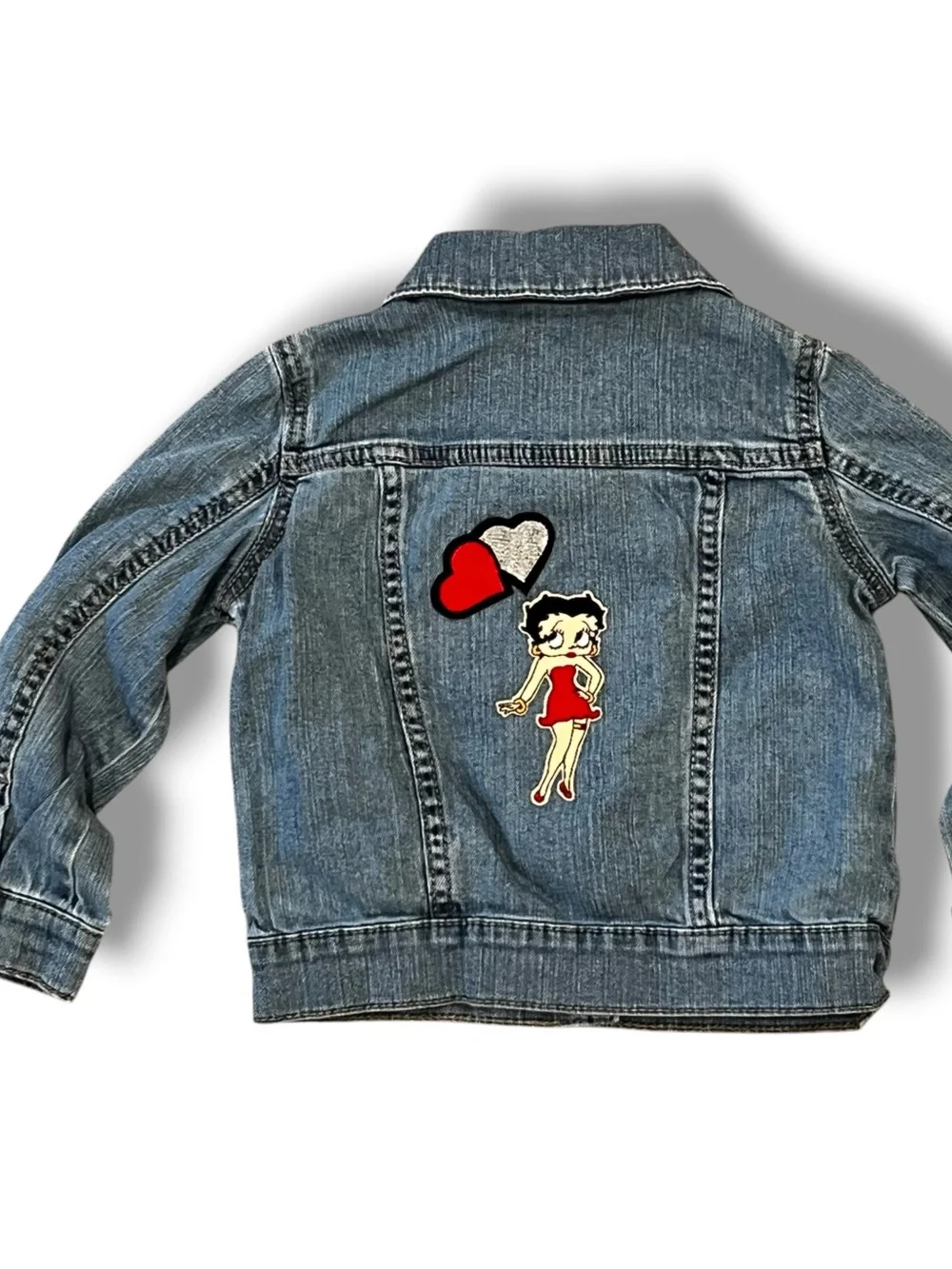 Girl Sz 2-3 Clothing Lot 4pc Pants, Sweater, Pea Coat Betty Boop Denim Jacket D8